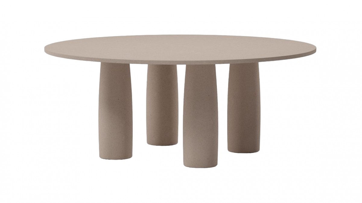 Il Colonnato Minera Stone Round Dining Table / 8 Guest 4-Leg | Highlight image