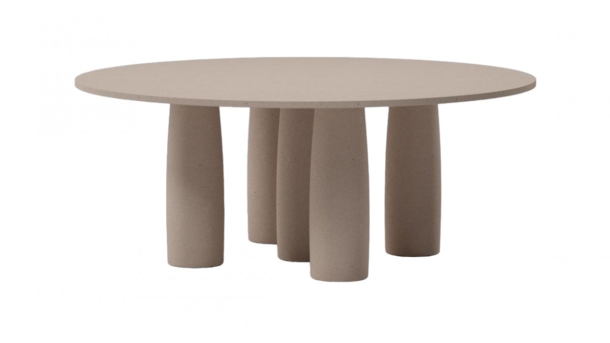 Il Colonnato Minera Stone Round Dining Table / 8 Guest 5-Leg | Highlight image