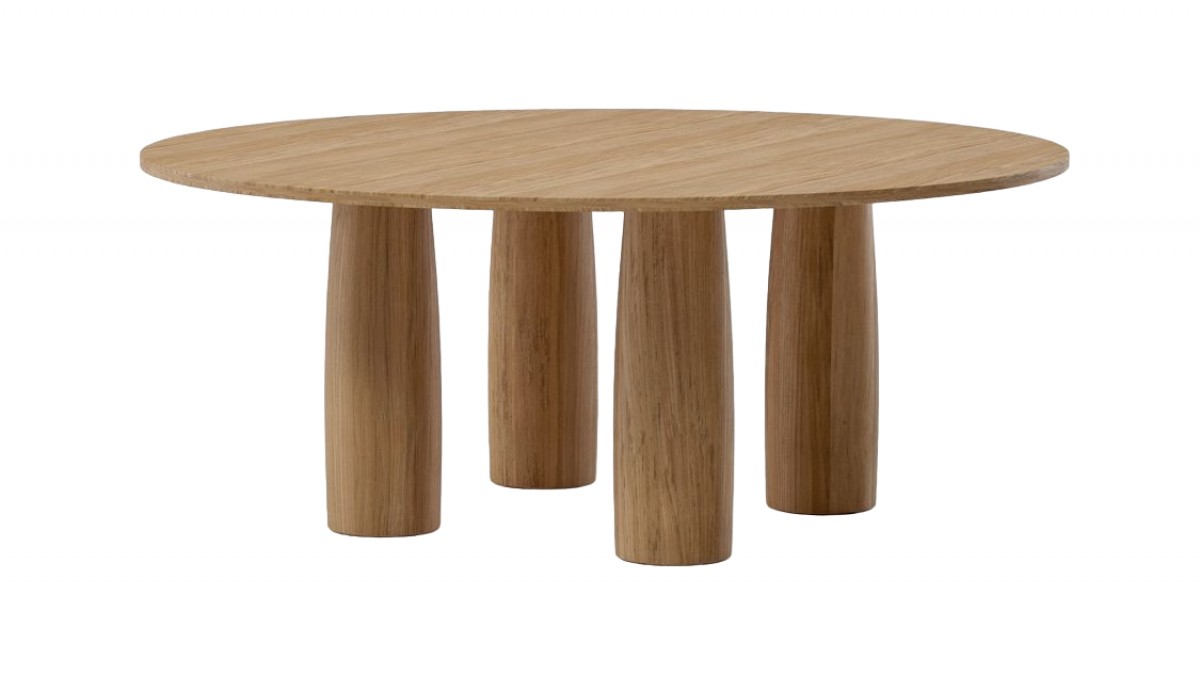 Il Colonnato Teak Round Dining Table / 8 Guest 4-Leg