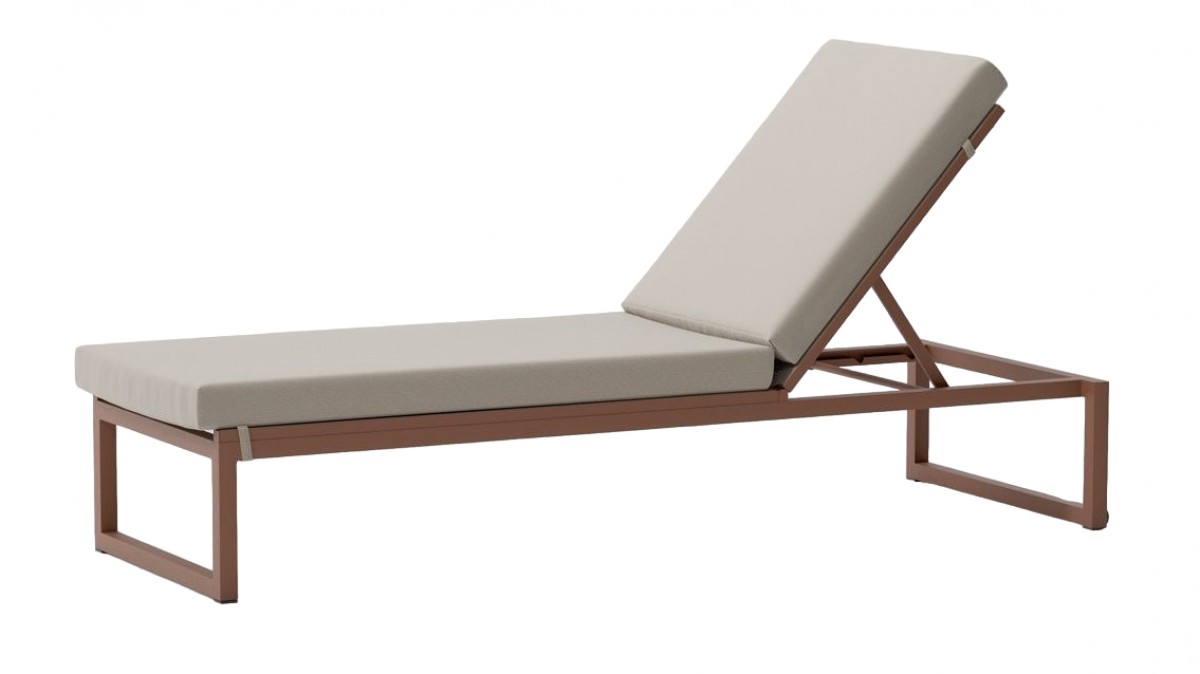 Landscape Via Deckchair with Sled Legs, with Seat / Back Cushion