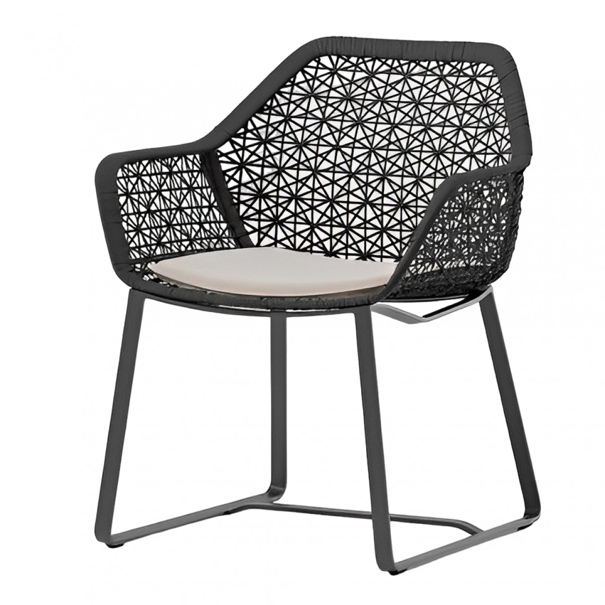 Maia Dining Armchair Aluminium Legs, with Seat Cushion