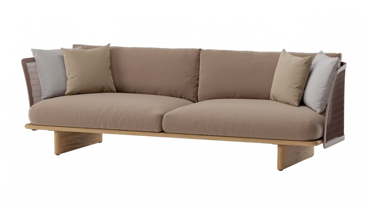 Mesh 3-Seater Sofa, with Seat and Back Cushion (without Decoration Cushion)