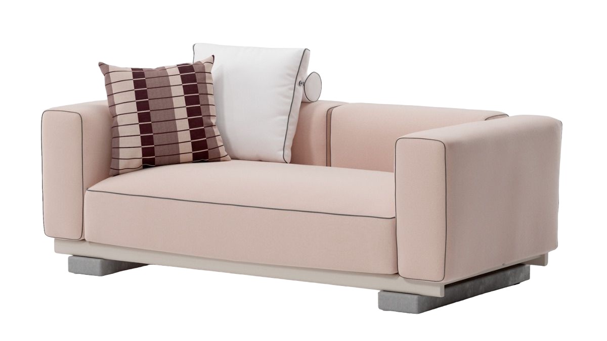 Molo 2-Seater, 1 Seat with 2 Backs with Piping, without Decoration Cushion | Highlight image