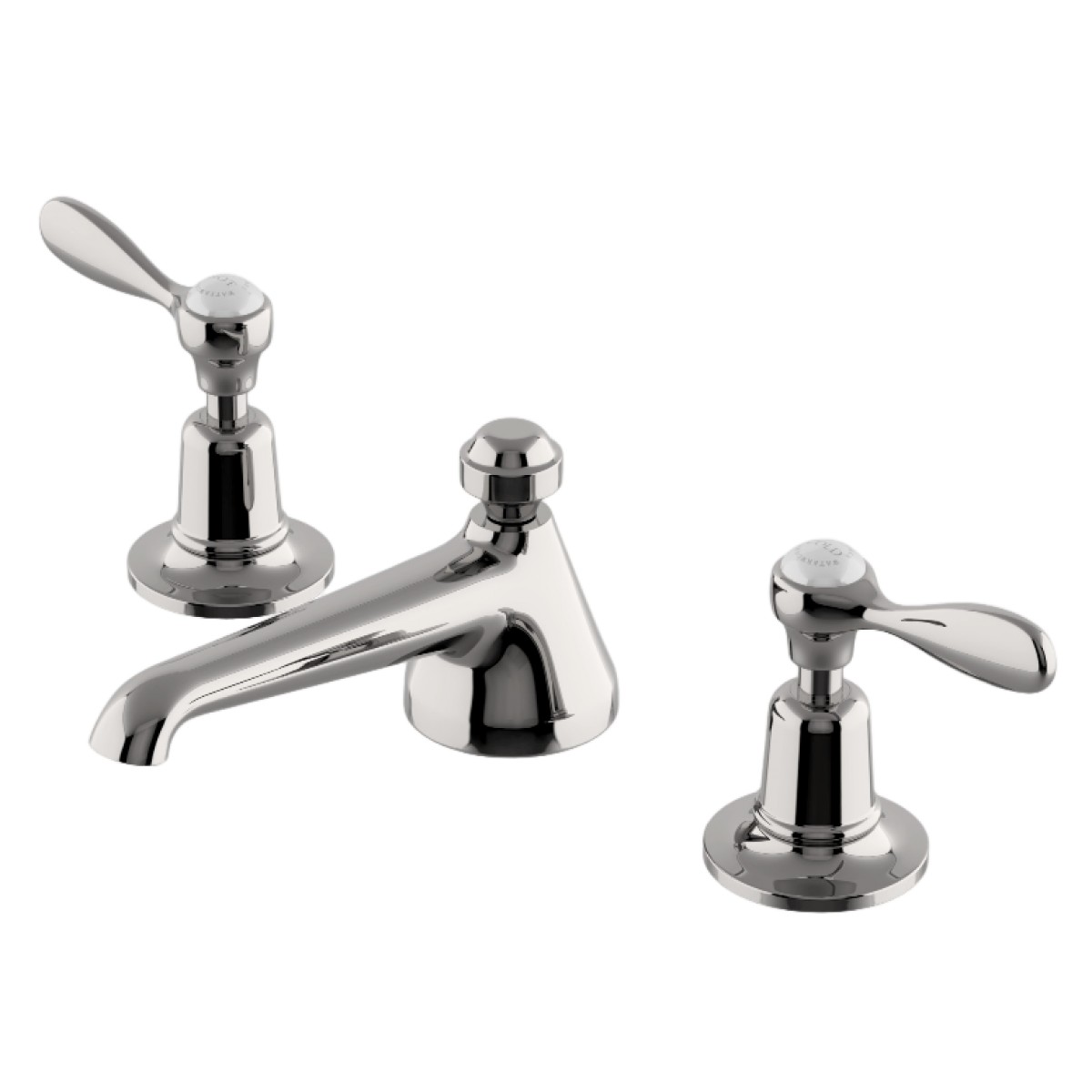 Easton Classic Low Profile Three Hole Deck Mounted Lavatory Faucet with Metal Lever Handles