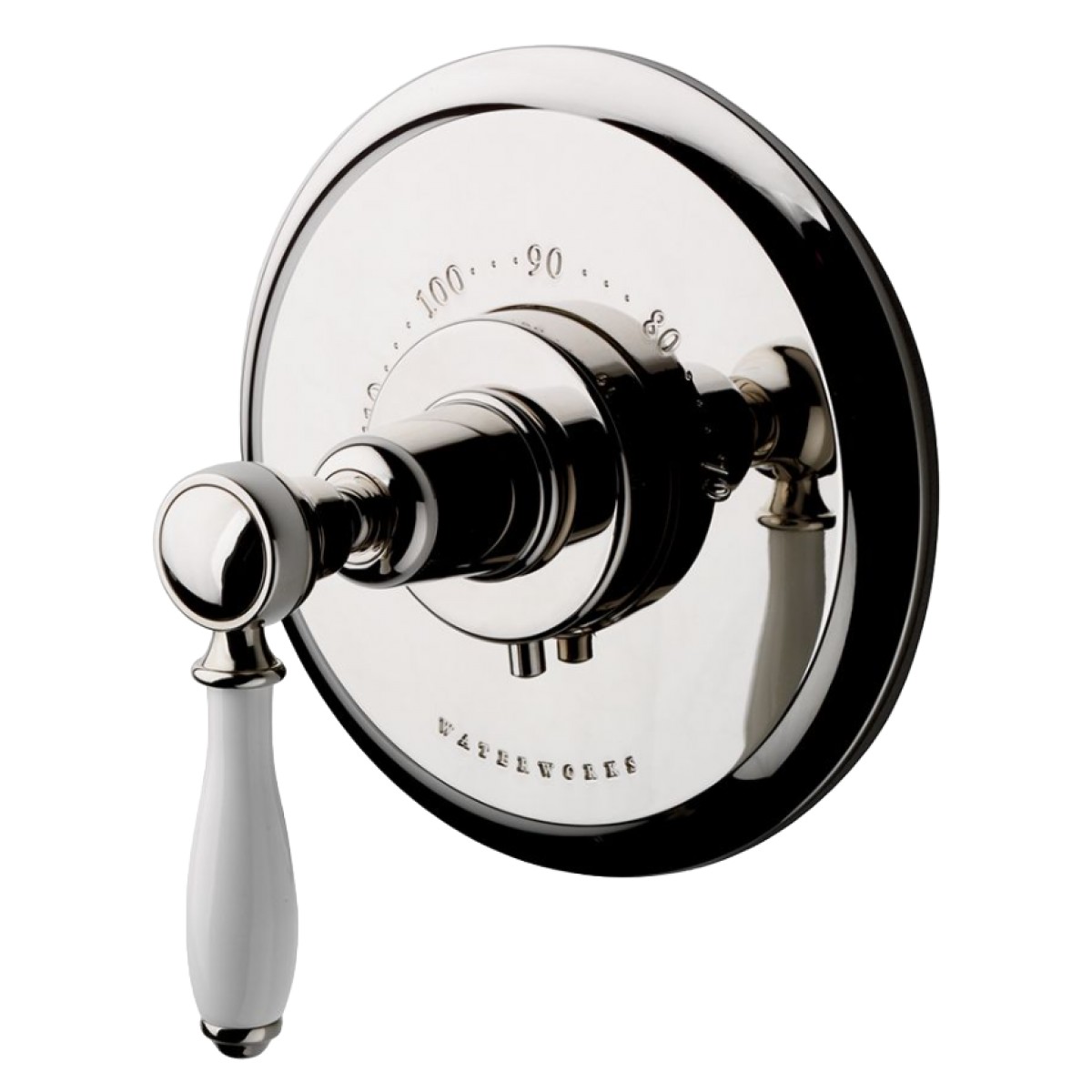 Easton Classic Thermostatic Control Valve Trim with White Porcelain Lever Handle