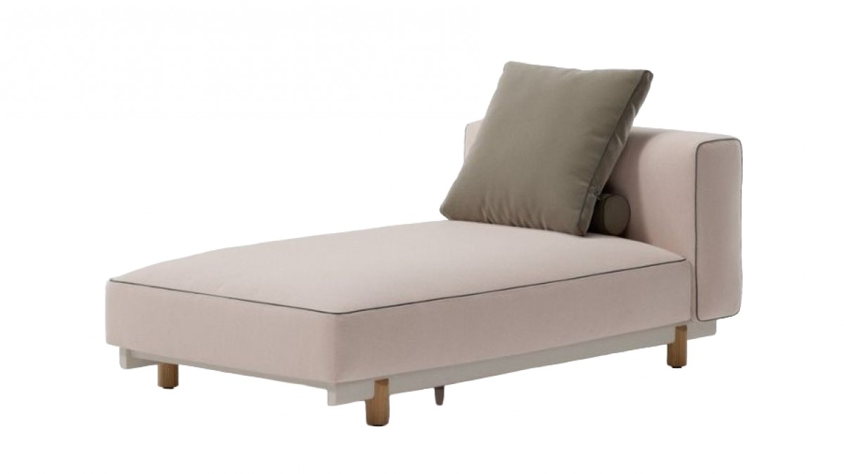 Molo Chaise Lounge, with Piping, without Decoration Cushion