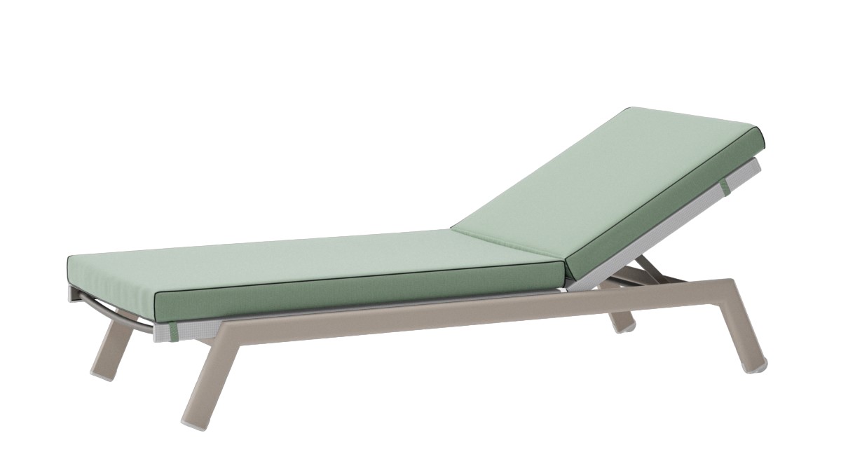 Molo Deckchair with Small Wheels with Seat / Backrest Cushion (with Piping) | Highlight image
