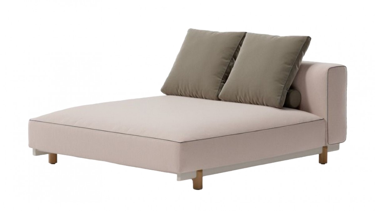 Molo Double Chaise Lounge With Piping Without Decoration Cushion Kettal Chanintr