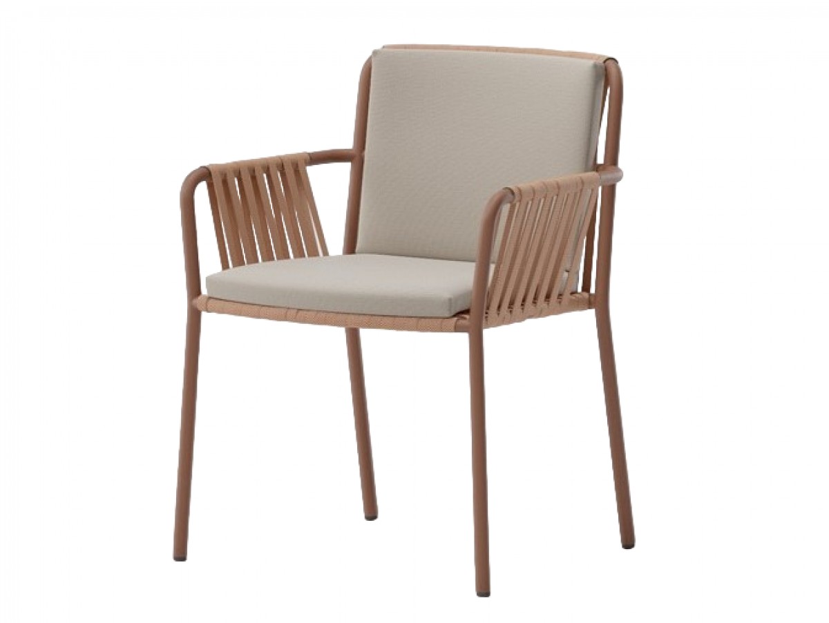 Net Dining Armchair with Seat and Back High Cushion