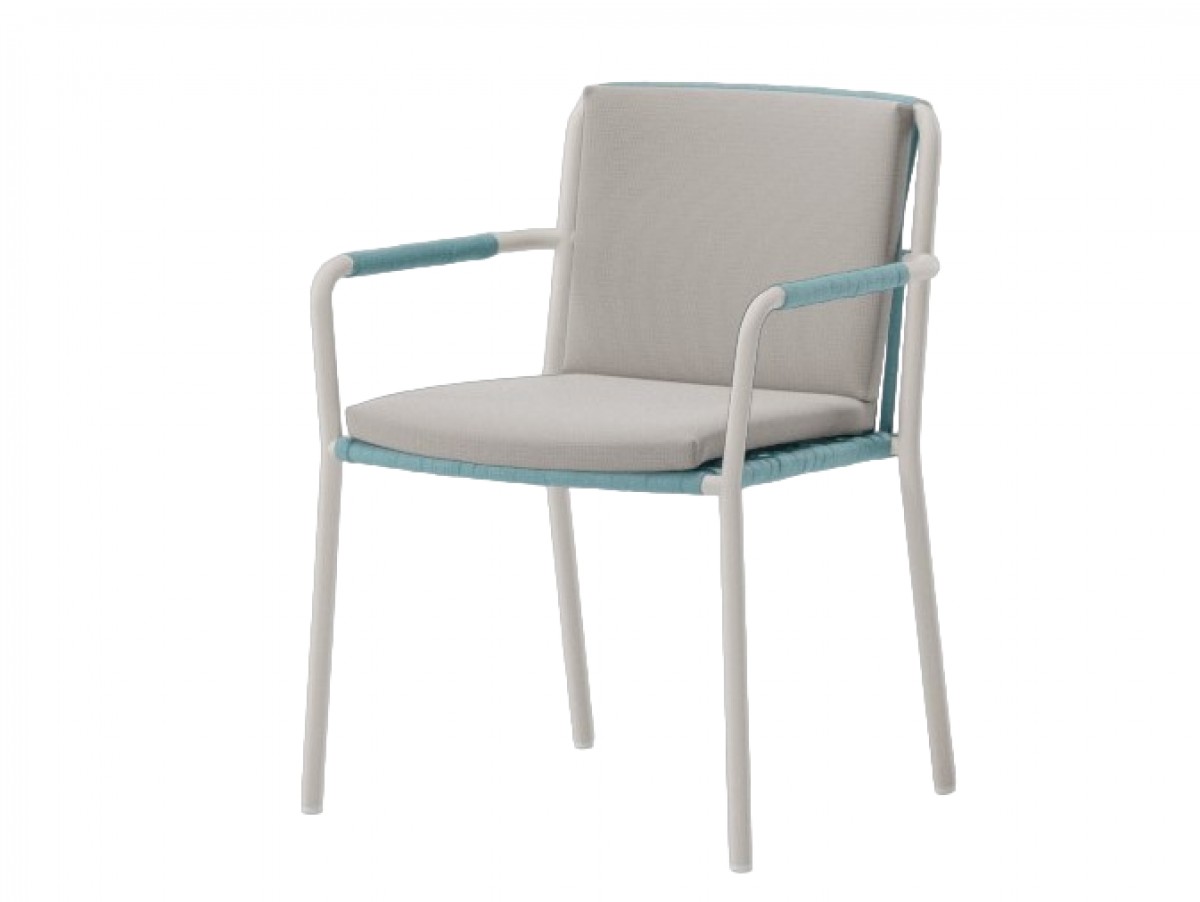 Net Lite Dining Armchair with Seat and Back High Cushion