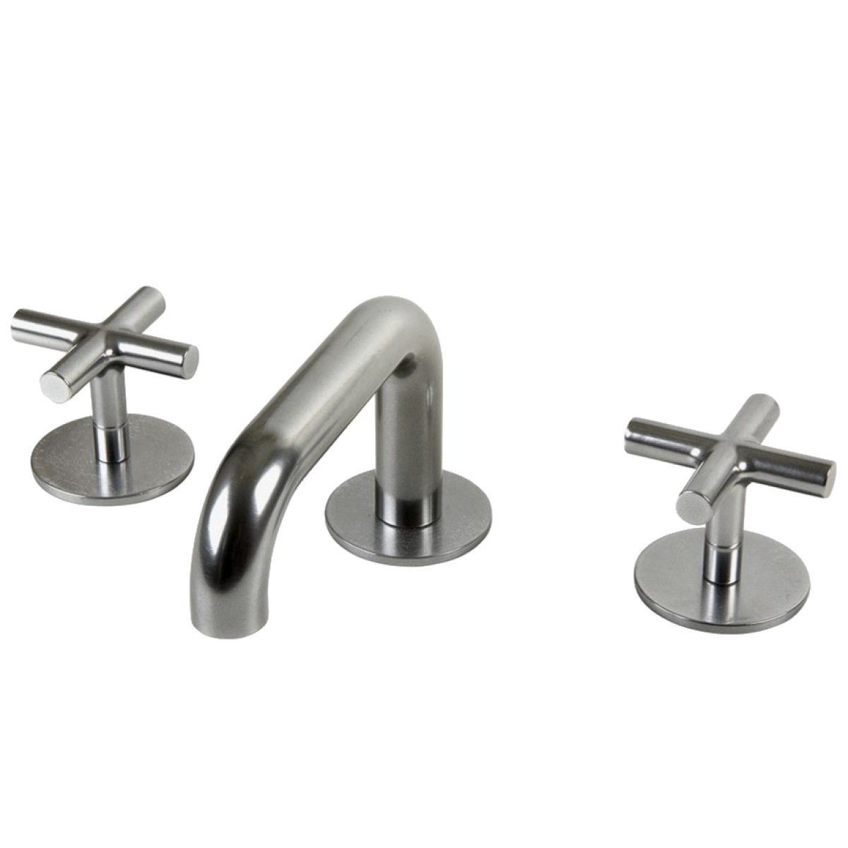 Flyte Low Profile Three Hole Deck Mounted Lavatory Faucet with Metal Cross Handles