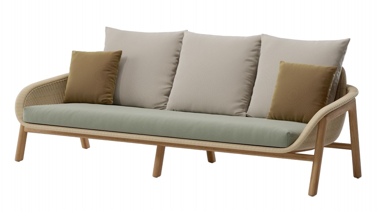 Vimini 3-Seater Sofa, with Seat Cushion (without  Back Cushion)