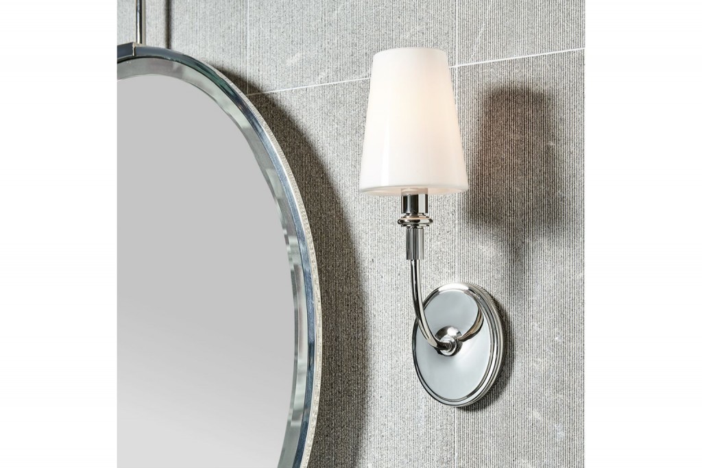 Foro Wall Mounted Single Arm Sconce with Glass Shade | Highlight image 1