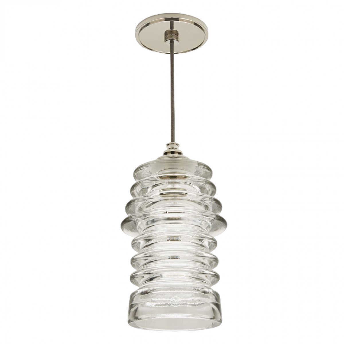 Watt Ceiling Mounted Pendant with Ribbed Glass Shade