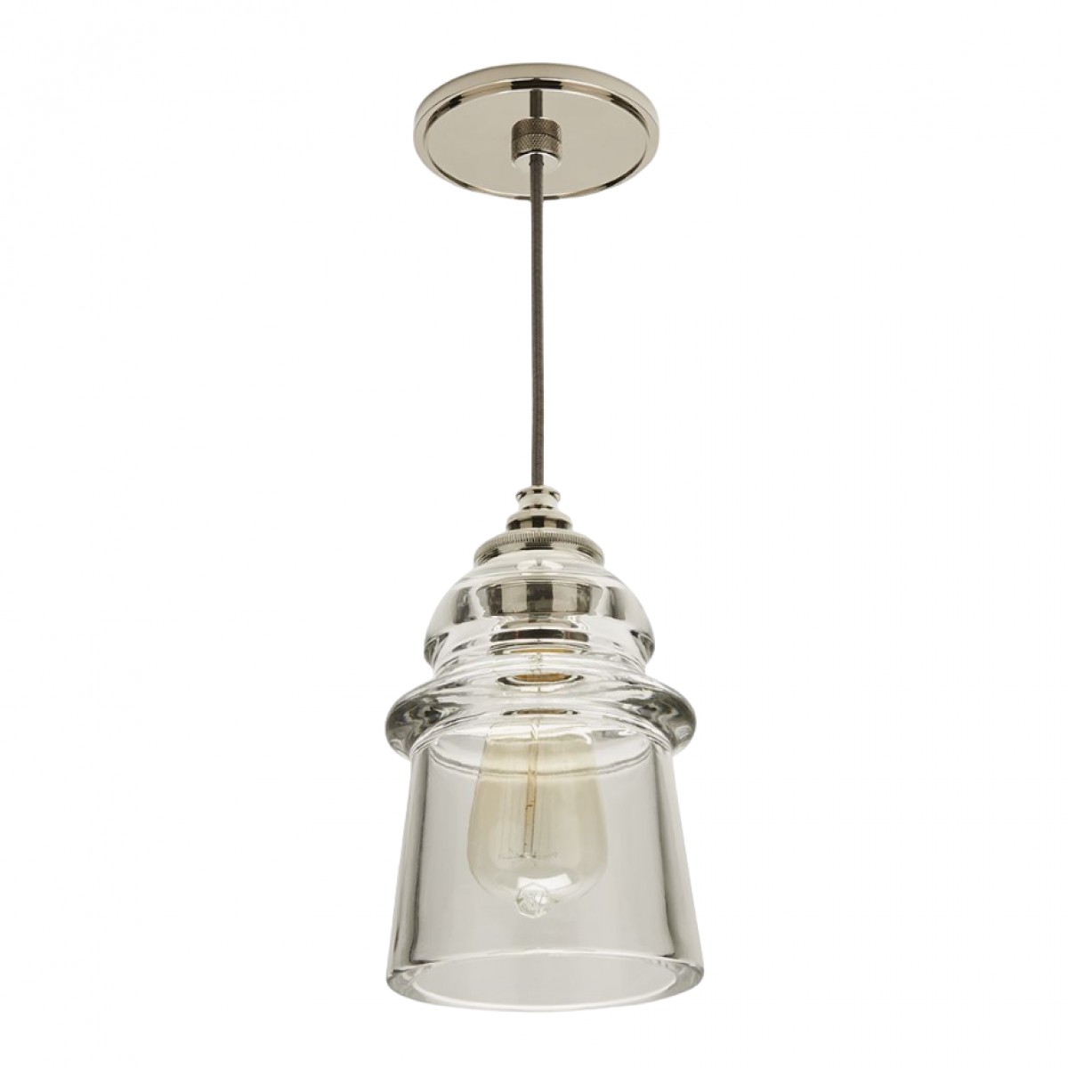 Watt Ceiling Mounted Pendant with Plain Glass Shade