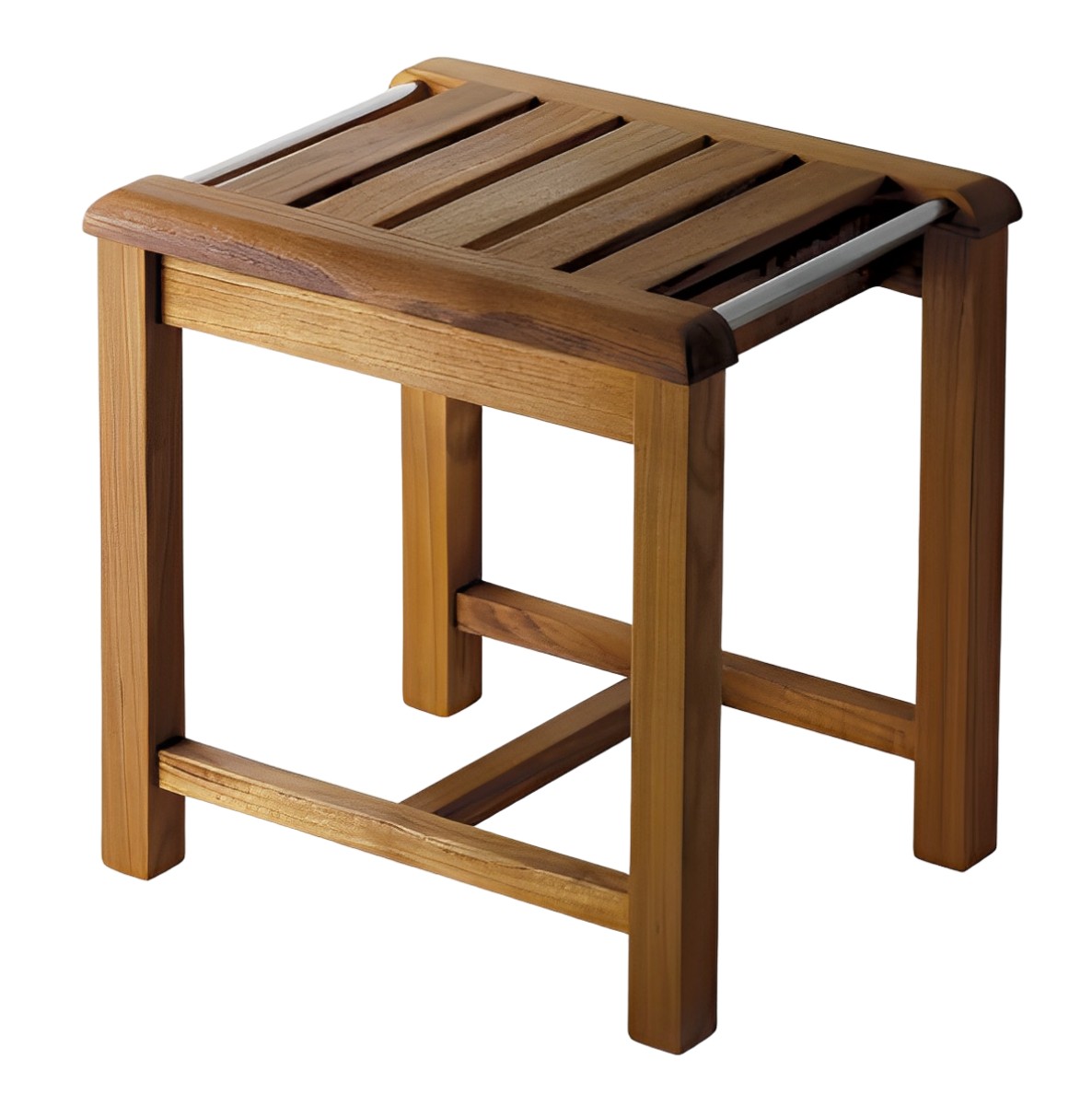 Teak Wood Stool 17" x 14" x 17 1/4"