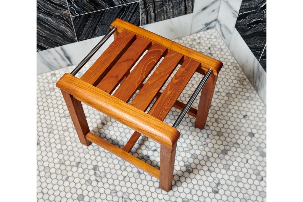 Teak Wood Stool 17" x 14" x 17 1/4" | Highlight image 1