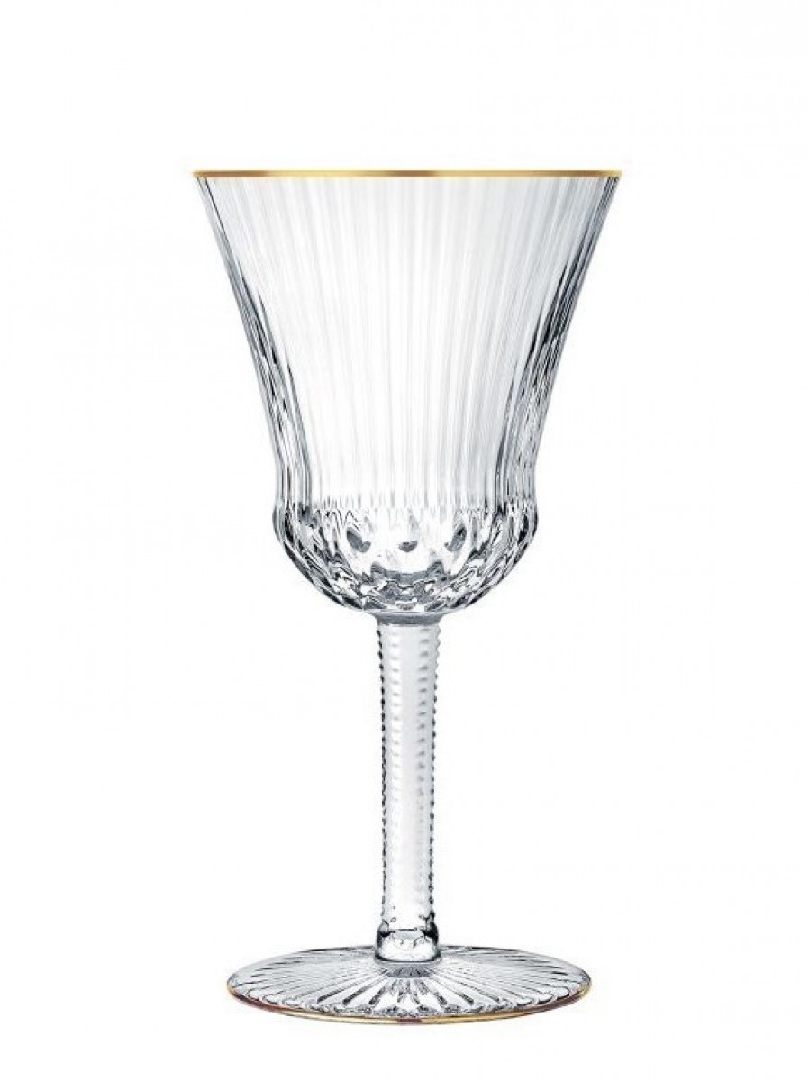 Apollo Water Glass #2 Gold Rim - Clear