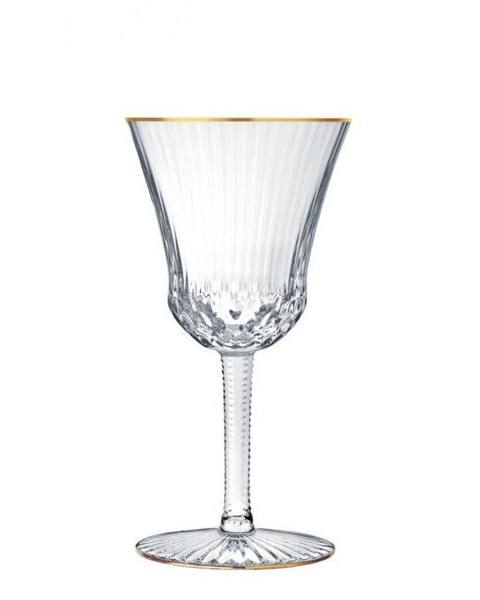 Apollo Wine Glass #3 Gold Rim - Clear