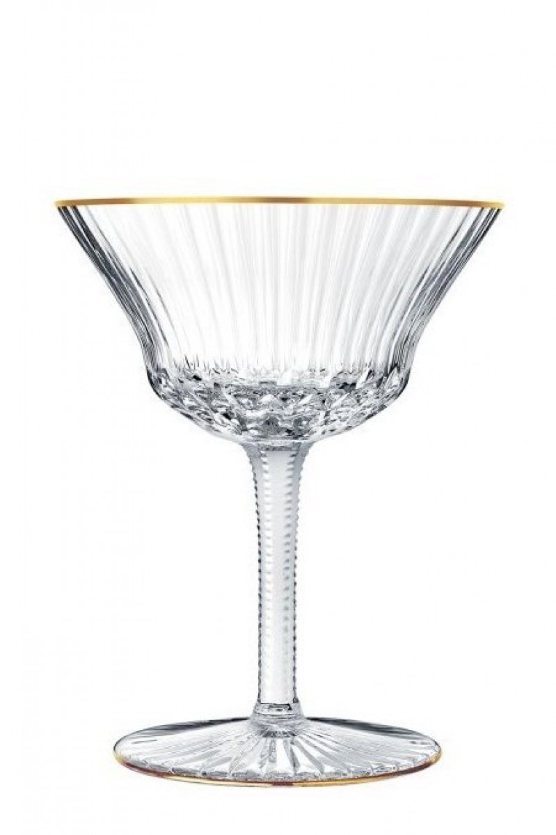 Apollo Champagne Cup Gold Rim - Clear