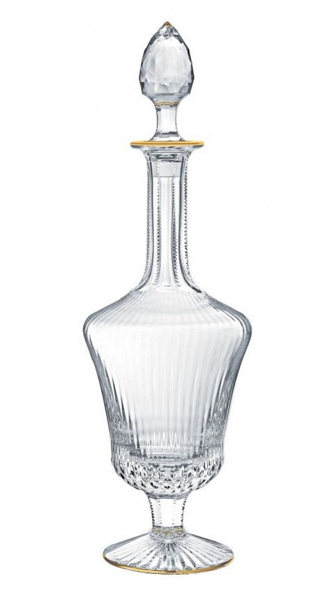 Apollo Wine Carafe Gold Rim - Clear