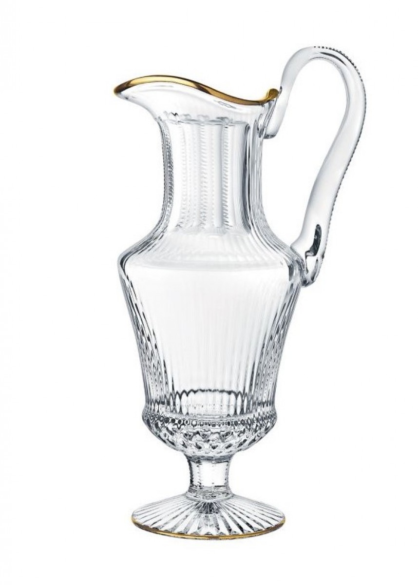 Apollo Water Jug Gold Rim - Clear