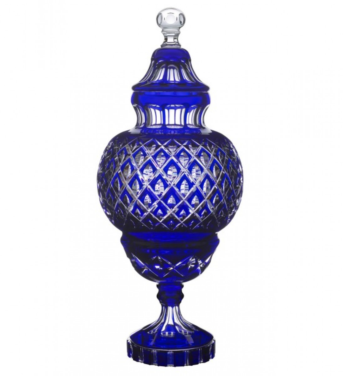 Chardon Vase with Lid, Clear Crystal Double-layered - Dark-blue (Limited Edition)