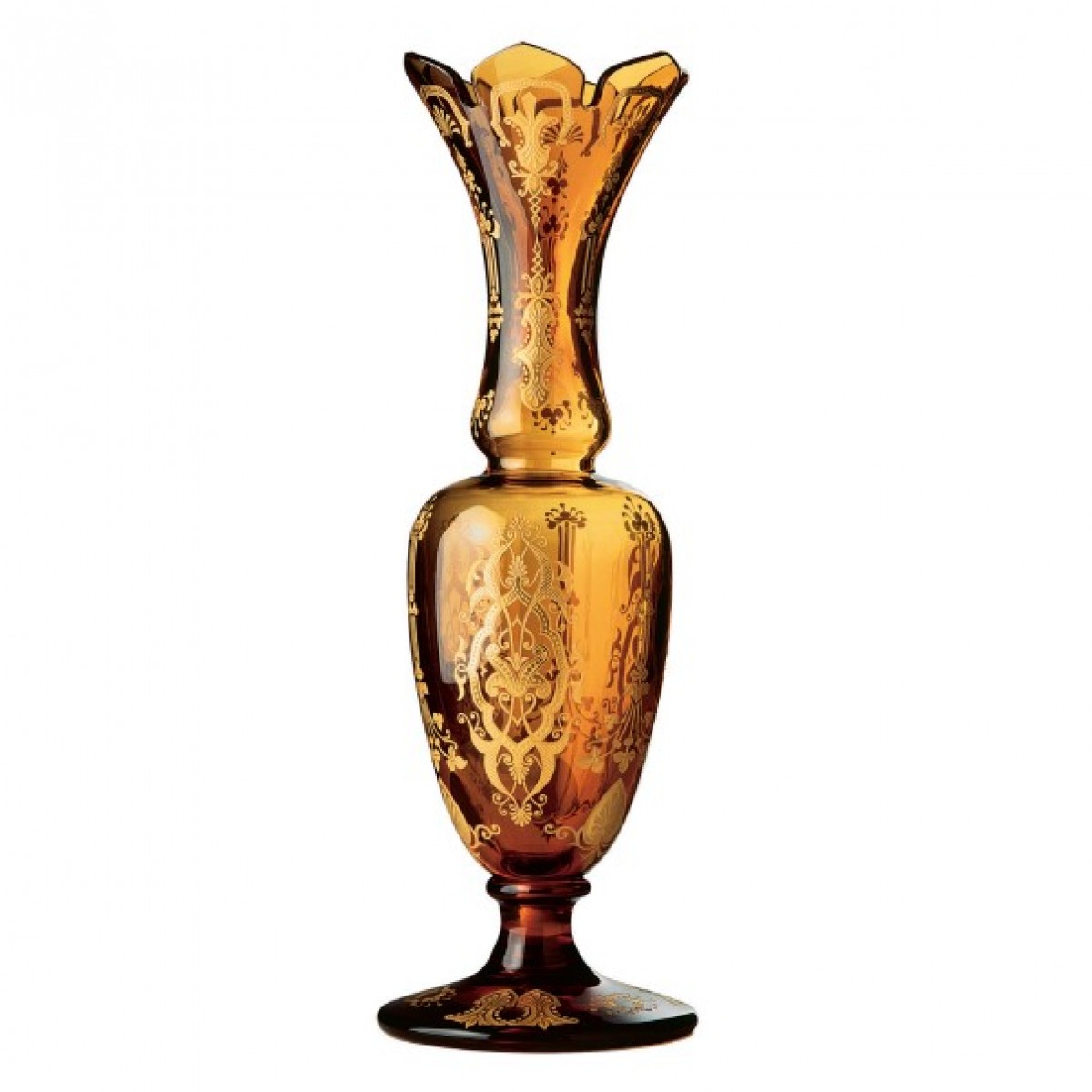 Elegance Vase Gold Engraving - Amber (Numbered)  Saint-Louis  CHANINTR