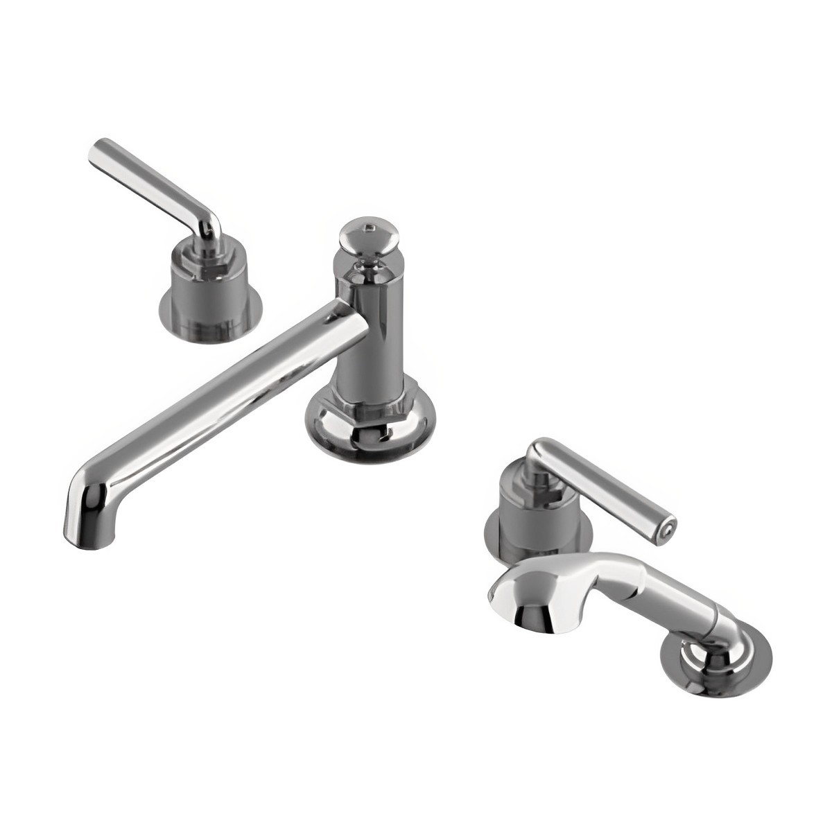 Henry Low Profile Concealed Tub Filler with Handshower and Metal Lever Handles | Highlight image