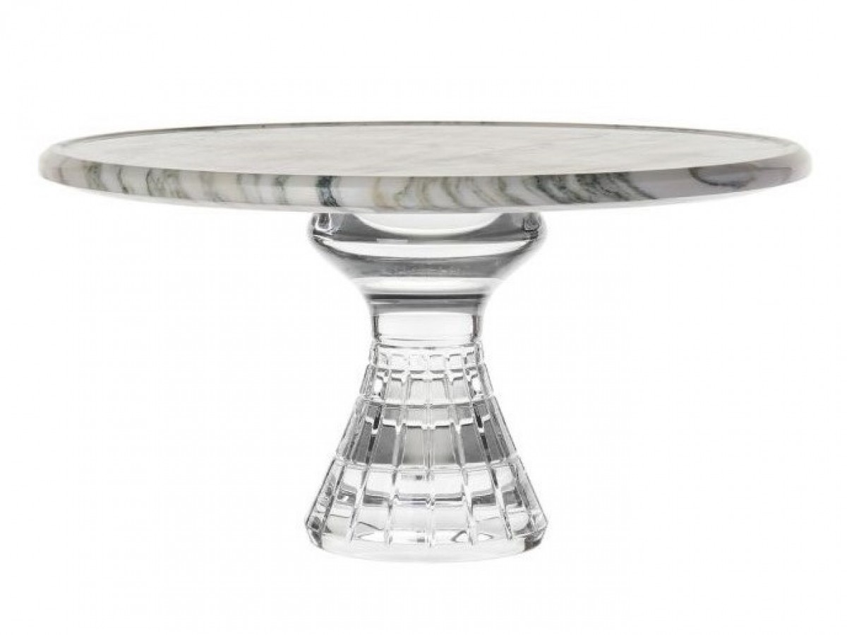 Quadrille Footed Tray - White Marble