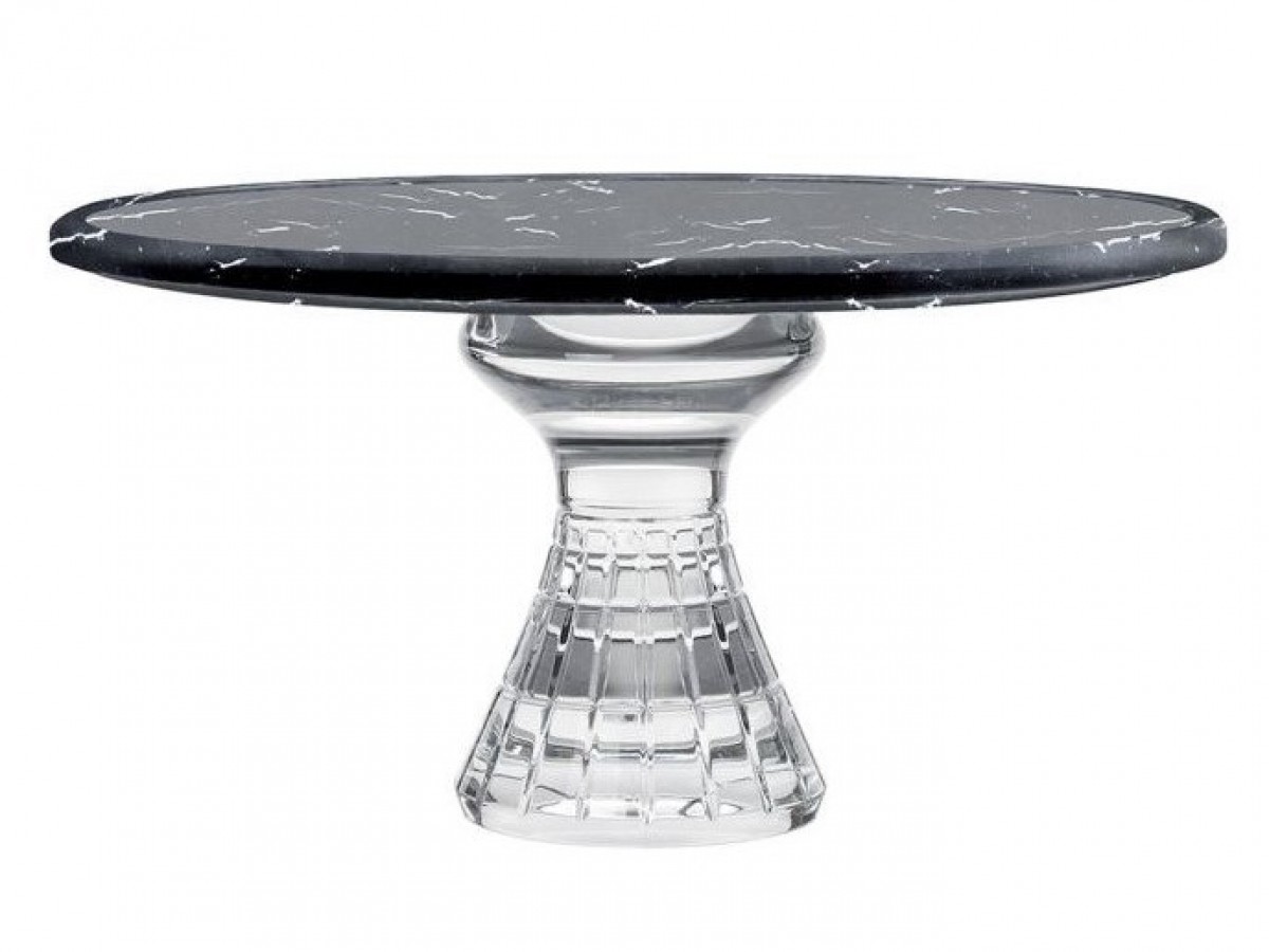 Quadrille Footed Tray - Black Marble