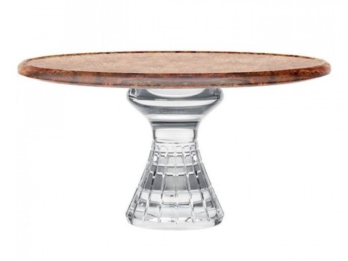 Quadrille Footed Tray - Brown Marble