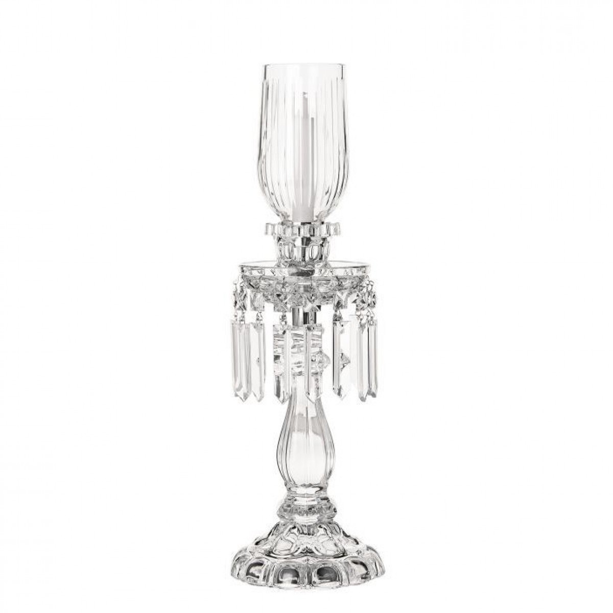 Royal 1-Candle Candelabra Small Bevel Cut Hurricane - Clear