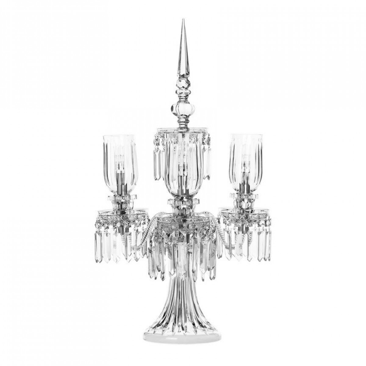 Royal 3-Candle Candelabra Small Hurricanes - Clear