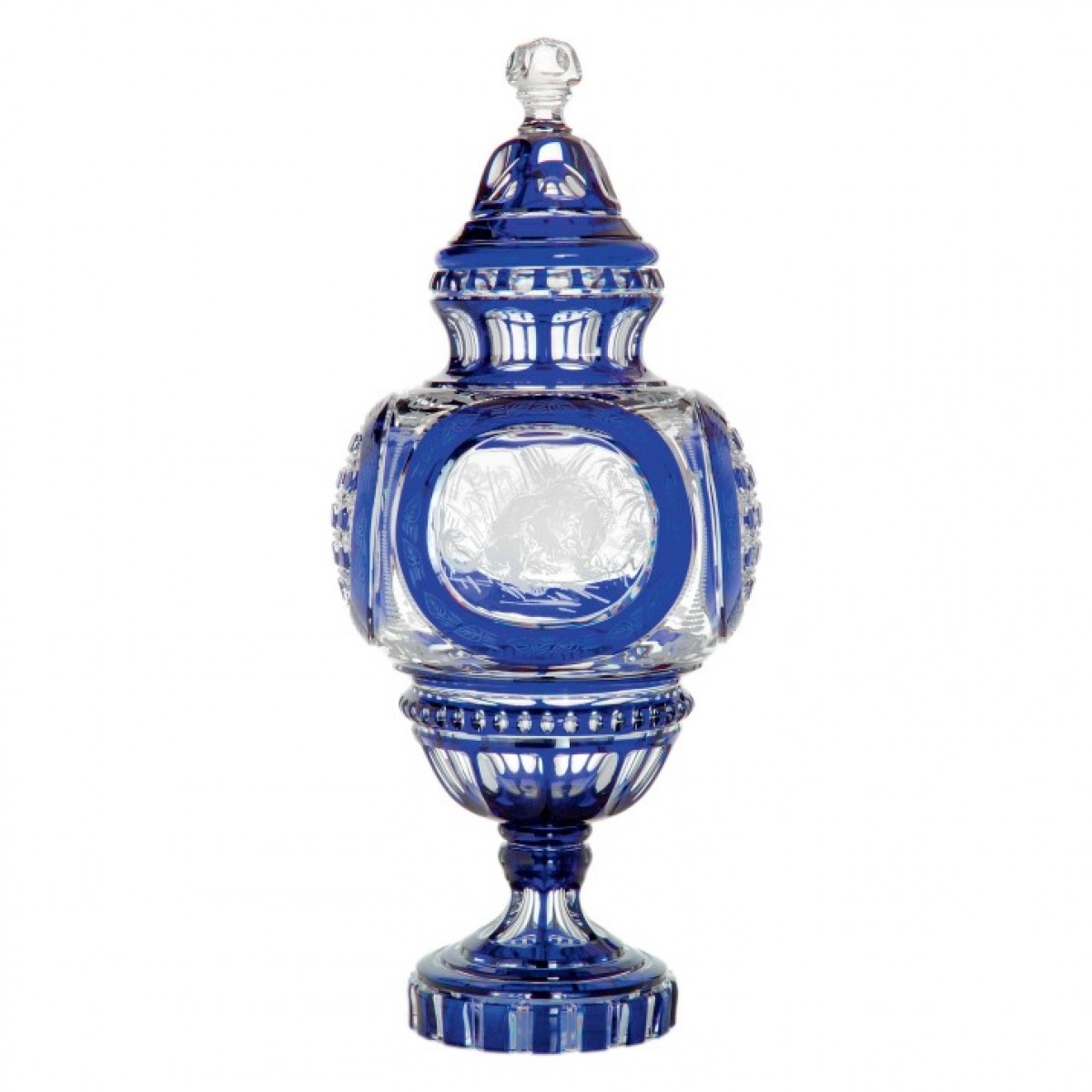 Savane Vase With Lid, Clear Crystal Double-layered - Dark-blue (Numbered)