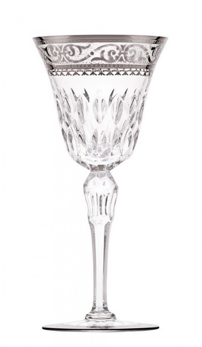 Stella American Water Glass #1 Platinum Rim - Clear