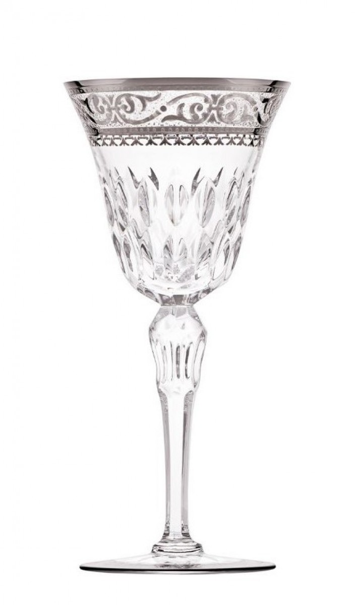 Stella Water Glass #2 Platinum Rim - Clear