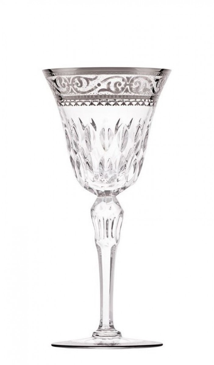 Stella Wine Glass #3 Platinum Rim - Clear