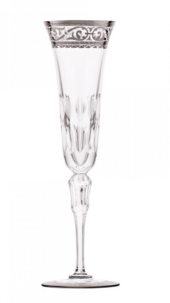Stella Champagne Flute Platinum Rim - Clear | Highlight image