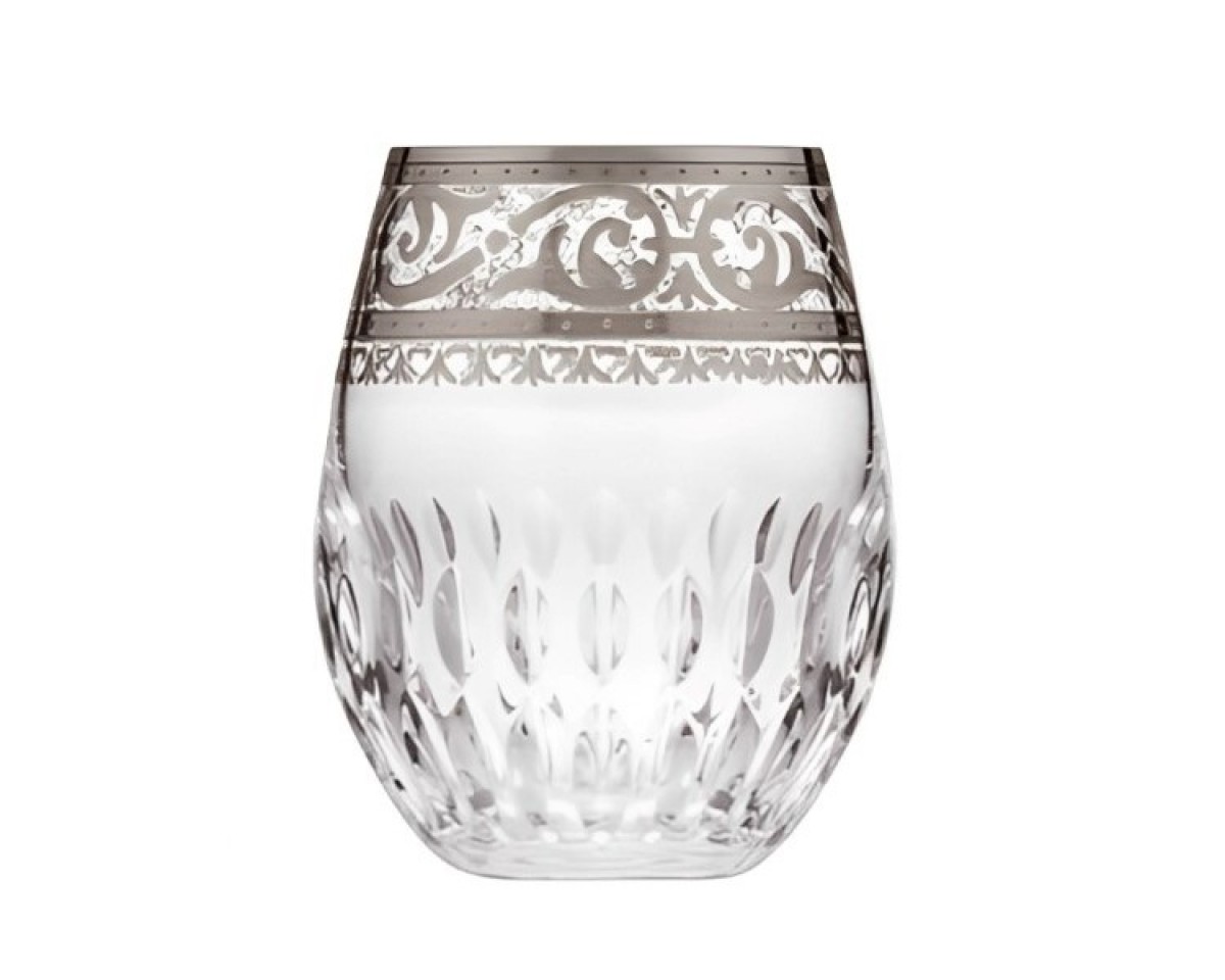 Stella Tumbler Platinum Rim - Clear