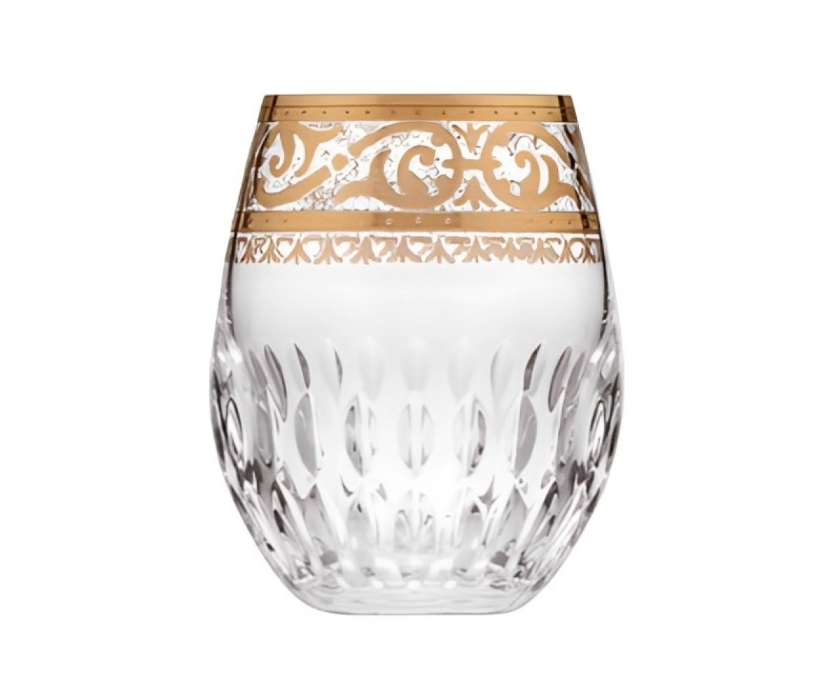 Stella Water Tumbler Gold Rim - Clear