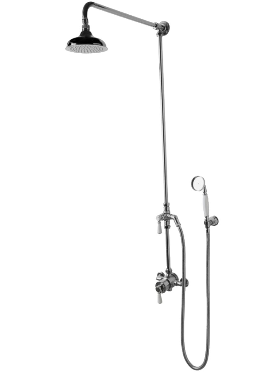Highgate Handshower with Diverter and White Porcelain Handle | Highlight image