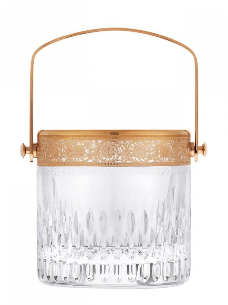 Thistle Ice Bucket with a Handle Gold Engraving - Clear | Highlight image