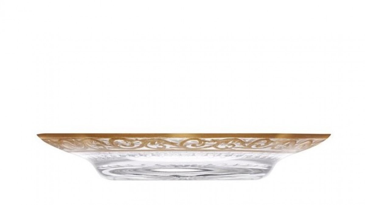 Thistle Saucer Gold Engraving - Clear