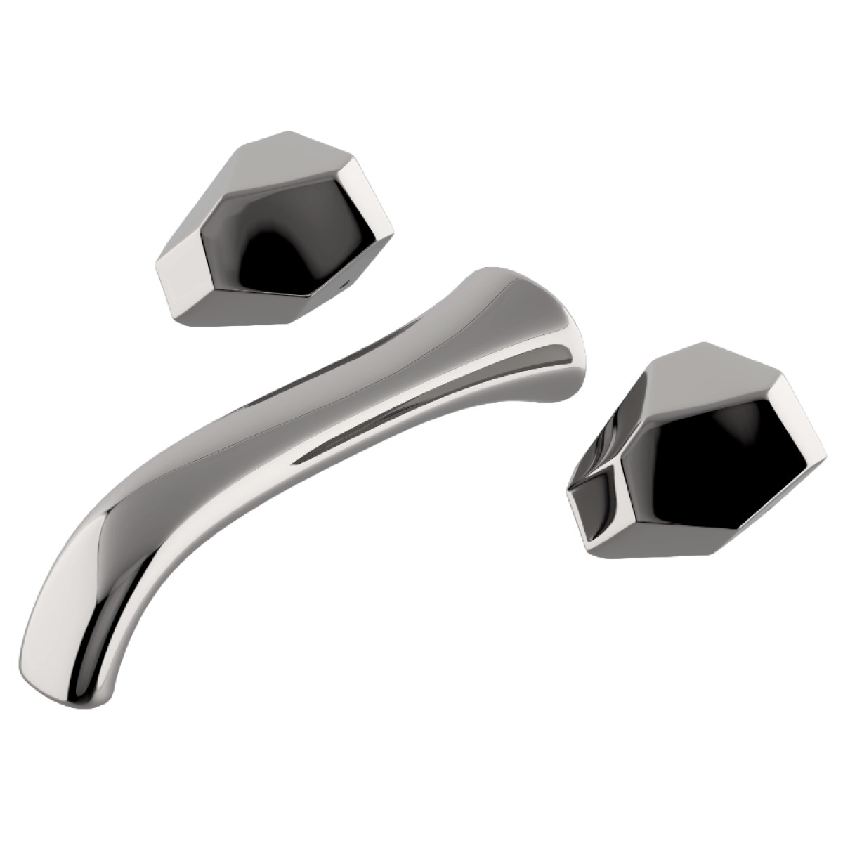 Isla Wall Mounted Lavatory Faucet with Metal Geode Handles