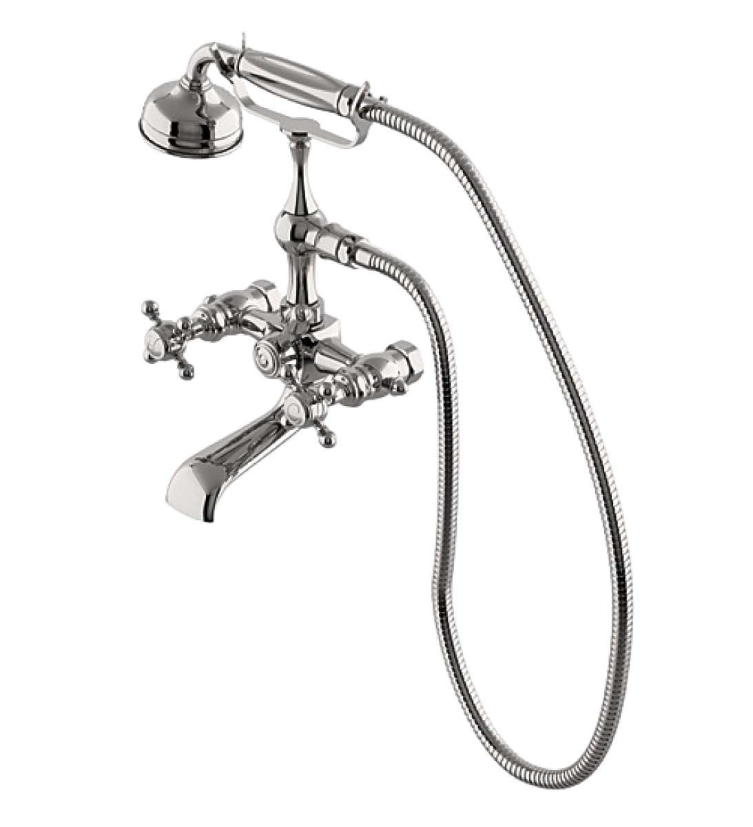 Julia Exposed Tub Filler with Handshower and Metal Lever Diverter