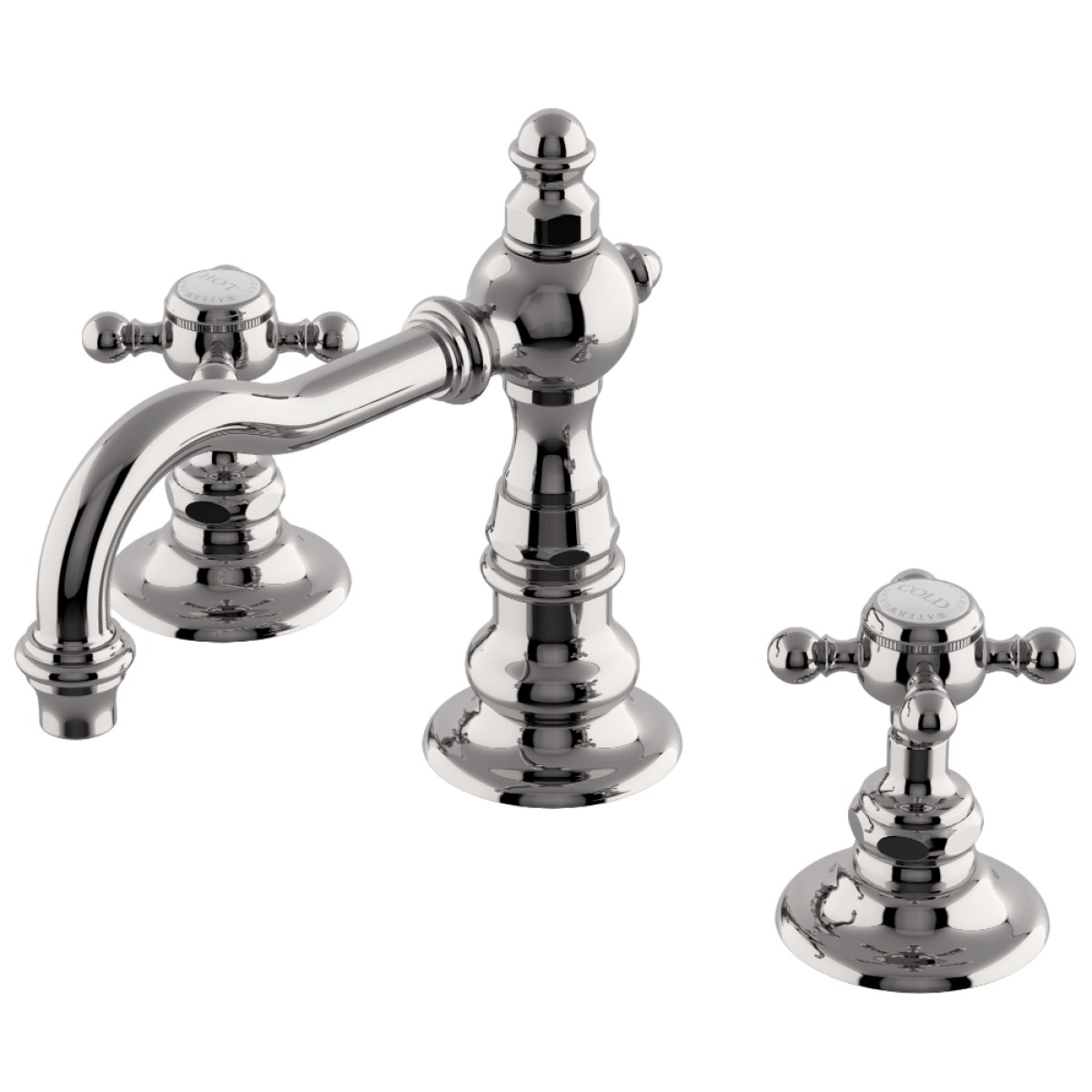 Julia High Profile Three Hole Deck Mounted Lavatory Faucet with Metal Cross Handles