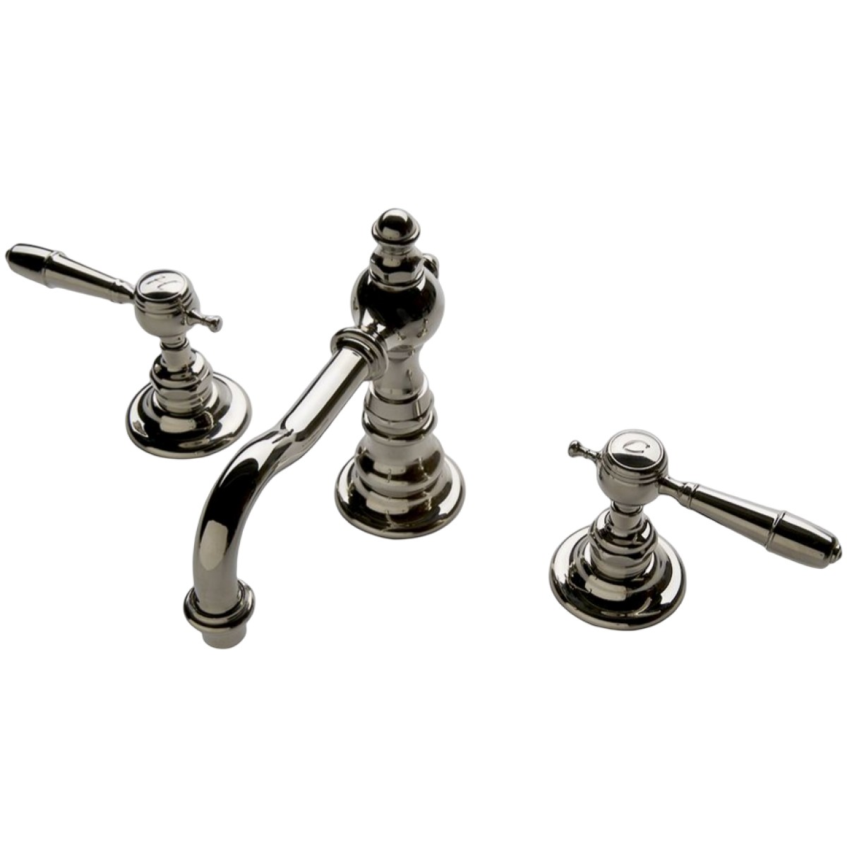 Julia High Profile Three Hole Deck Mounted Lavatory Faucet with Metal Lever Handles