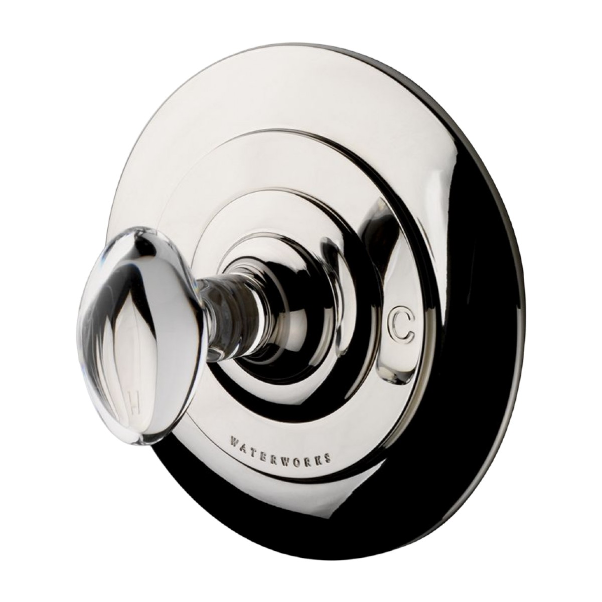 Opus Thermostatic Control Valve Trim with Crystal Egg Handle | Highlight image