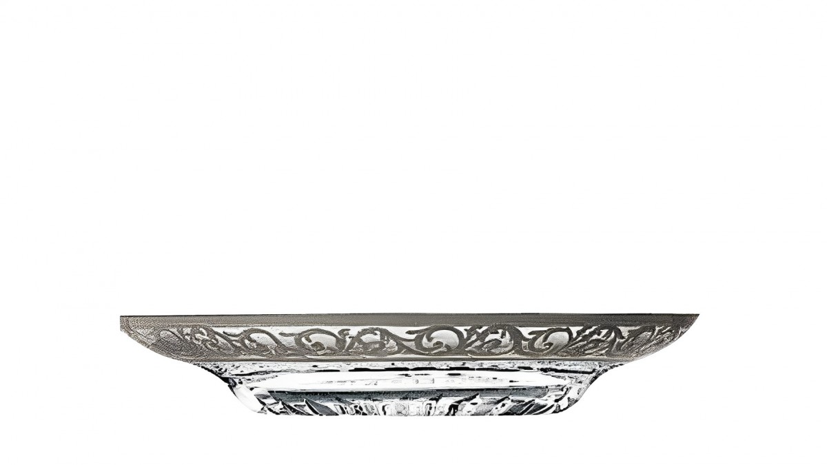 Thistle Saucer Platinum Engraving - Clear